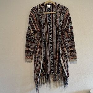 Ronny Kobo Collection Striped Fringe Cardigan